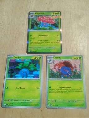 Mint Oddish Gloom Holo Vileplume Mega Evolutions Phantasmal Flames Pokemon Cards